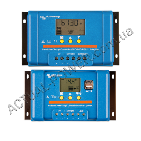 Контроллер заряда Victron Energy BlueSolar PWM-LCD&USB 12/24V-5A (5А, 12/24 В) 17633 фото