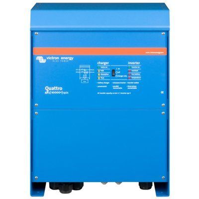 Інвертор гібридний Victron Energy Quattro 48/10000/140-100/100 (10 кВА/8 кВт, 1 фаза, без MPPT) 06441 фото