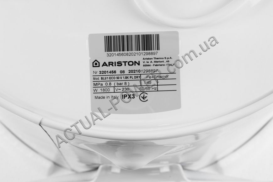 Водонагрівач Ariston BLU1 ECO 50 V 1,8K PL DRY 178013 фото
